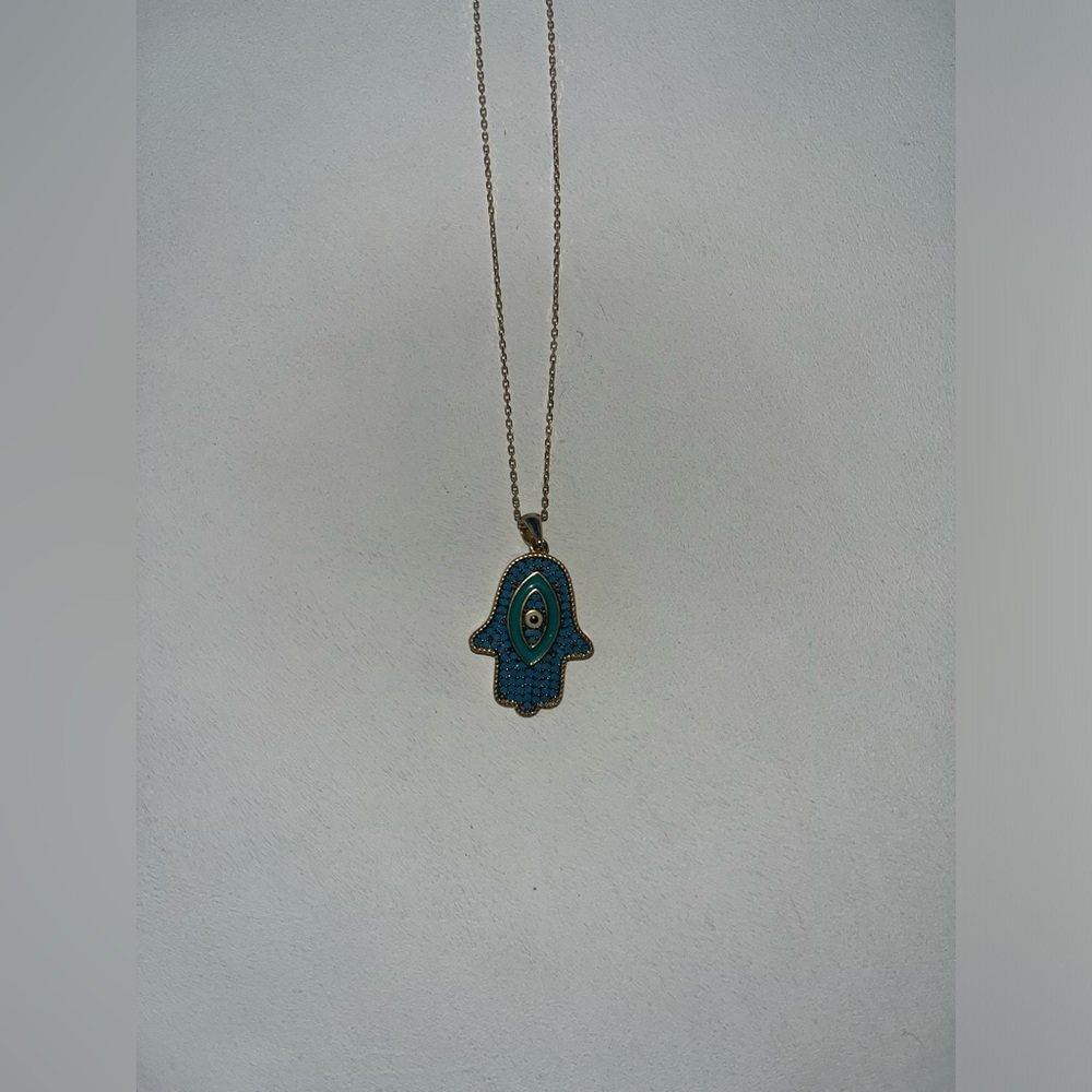 Hamsa Necklace Sterling Silver - image 5